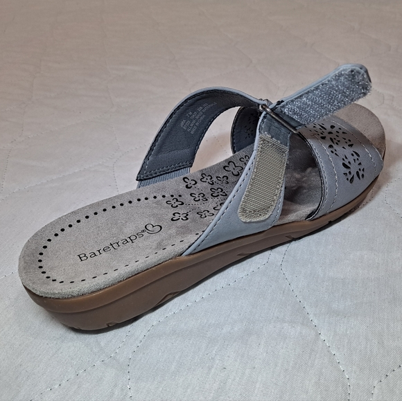 Baretraps JARA Open-Toe Slide Sandals Women's 7M Gray Adj. Hook & Loop Straps - Picture 9 of 14